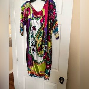 Satin Dress with Belt